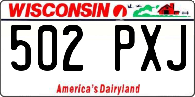 WI license plate 502PXJ