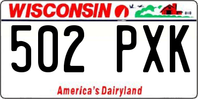 WI license plate 502PXK