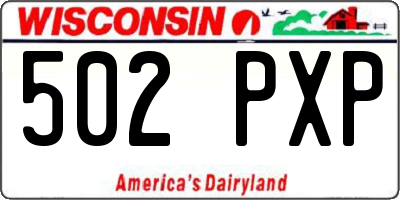 WI license plate 502PXP