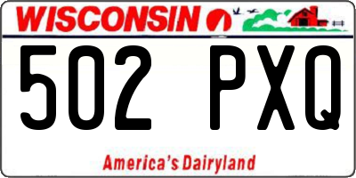 WI license plate 502PXQ