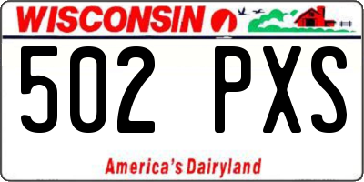 WI license plate 502PXS