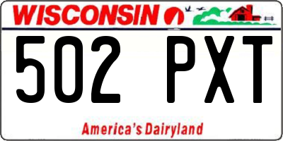 WI license plate 502PXT