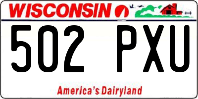 WI license plate 502PXU