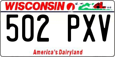 WI license plate 502PXV