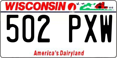 WI license plate 502PXW