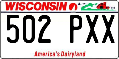WI license plate 502PXX