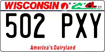 WI license plate 502PXY