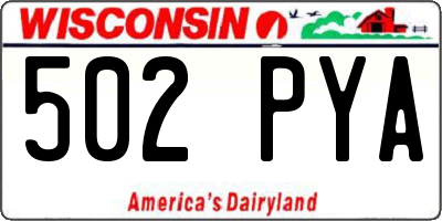 WI license plate 502PYA
