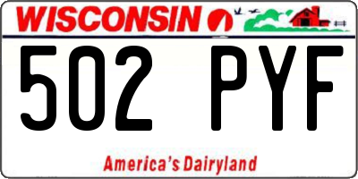 WI license plate 502PYF