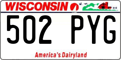 WI license plate 502PYG