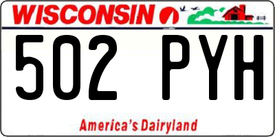 WI license plate 502PYH