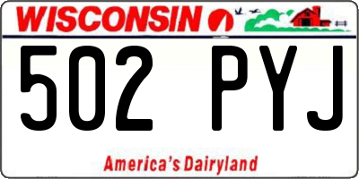 WI license plate 502PYJ