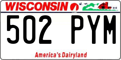 WI license plate 502PYM
