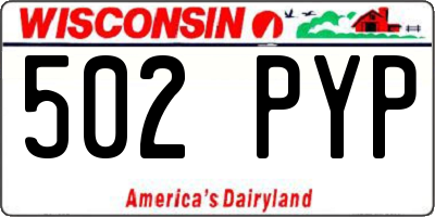 WI license plate 502PYP