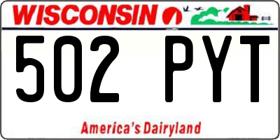 WI license plate 502PYT