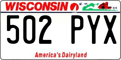 WI license plate 502PYX