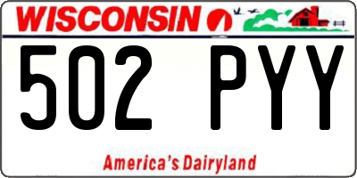 WI license plate 502PYY