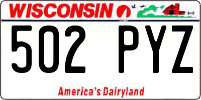 WI license plate 502PYZ