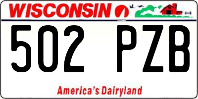 WI license plate 502PZB