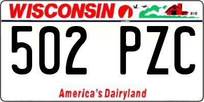 WI license plate 502PZC