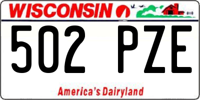 WI license plate 502PZE