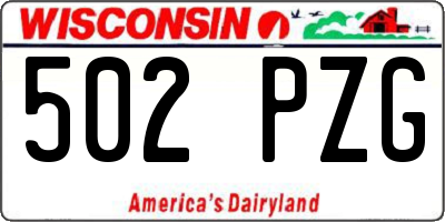 WI license plate 502PZG
