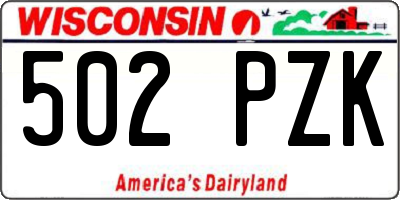 WI license plate 502PZK
