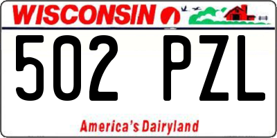 WI license plate 502PZL