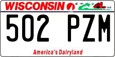 WI license plate 502PZM