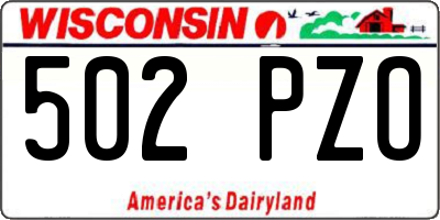 WI license plate 502PZO
