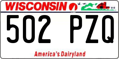 WI license plate 502PZQ