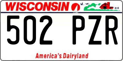 WI license plate 502PZR