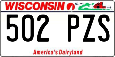 WI license plate 502PZS