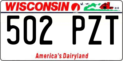 WI license plate 502PZT