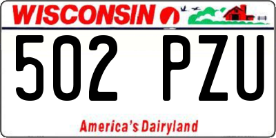 WI license plate 502PZU