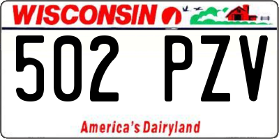 WI license plate 502PZV