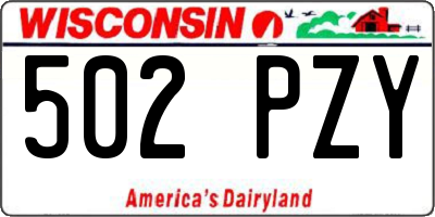 WI license plate 502PZY