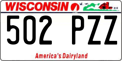 WI license plate 502PZZ