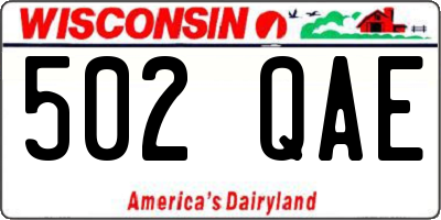 WI license plate 502QAE