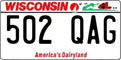 WI license plate 502QAG