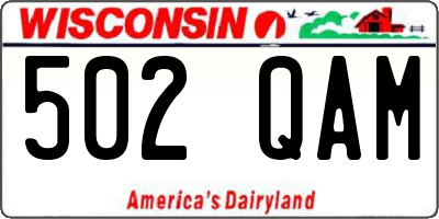 WI license plate 502QAM