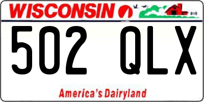 WI license plate 502QLX