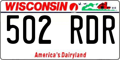 WI license plate 502RDR