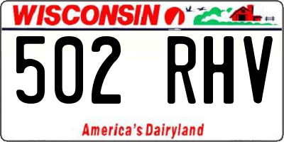 WI license plate 502RHV