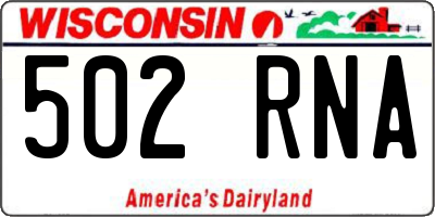 WI license plate 502RNA