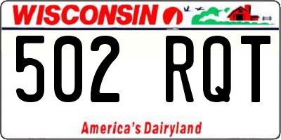 WI license plate 502RQT