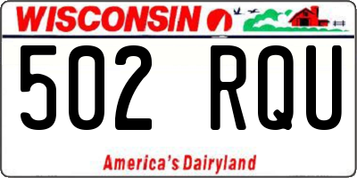 WI license plate 502RQU