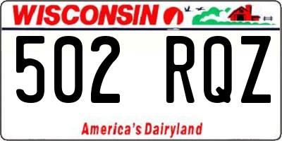 WI license plate 502RQZ