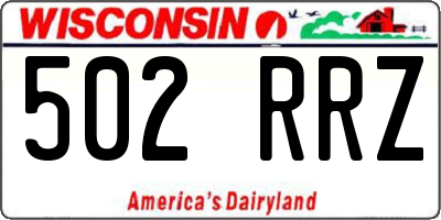 WI license plate 502RRZ