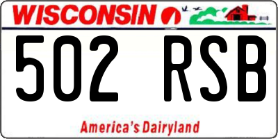WI license plate 502RSB